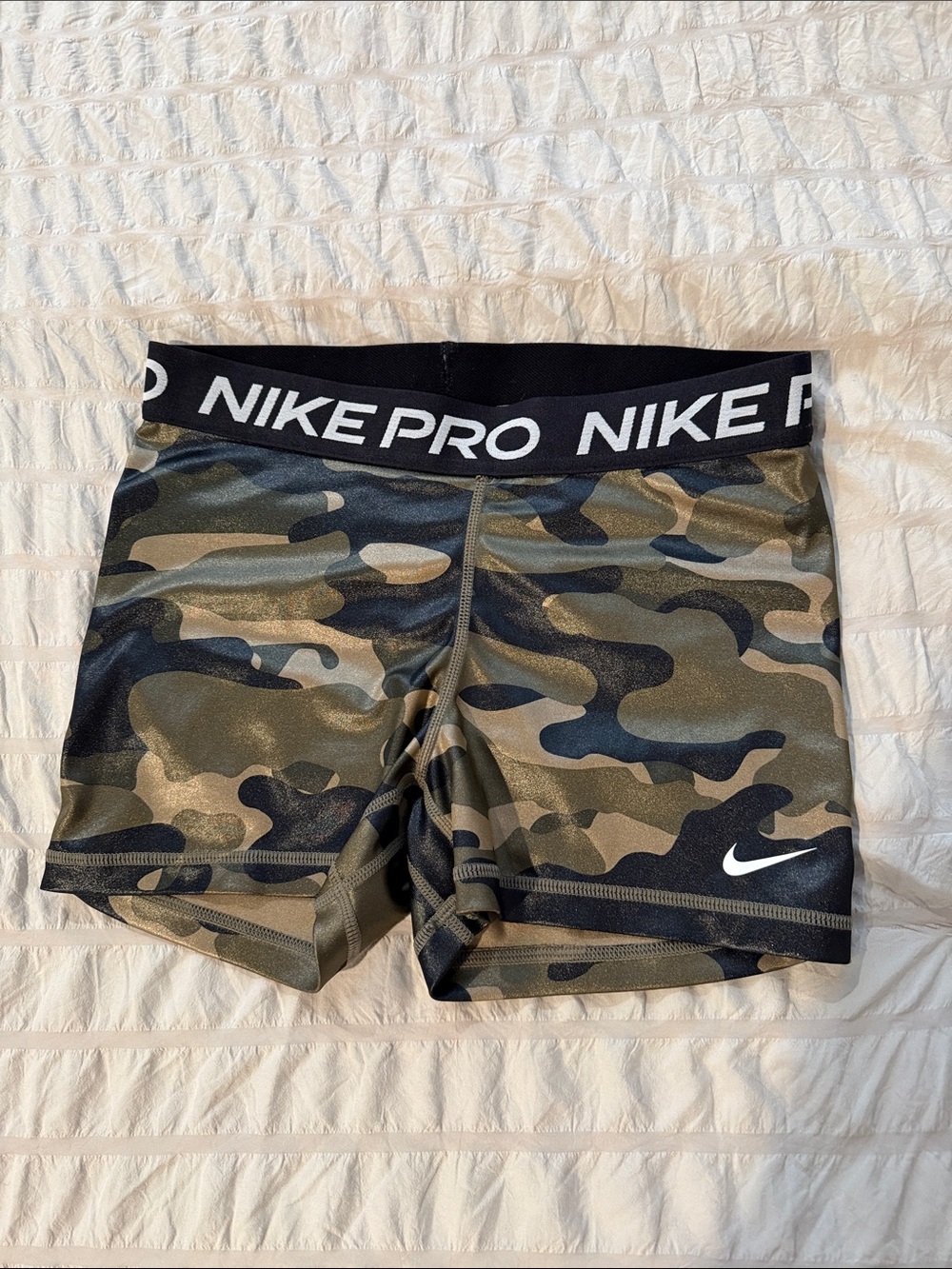 Nike Pro Camo Compression Shorts in Olive and Black